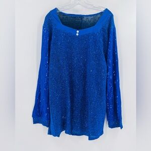 NYFAIRY boutique BLUE PLUS SIZE WOMENS TOP SIZE 2XL new